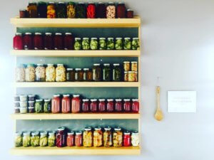 Shelf of preserved vegetables